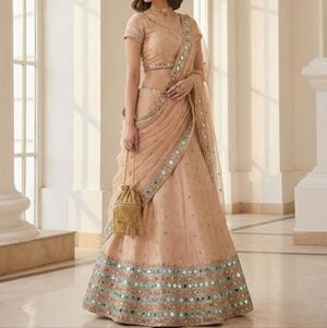 Elegant Tan Embellished Women's Skirt